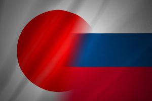 日本とロシアの国旗